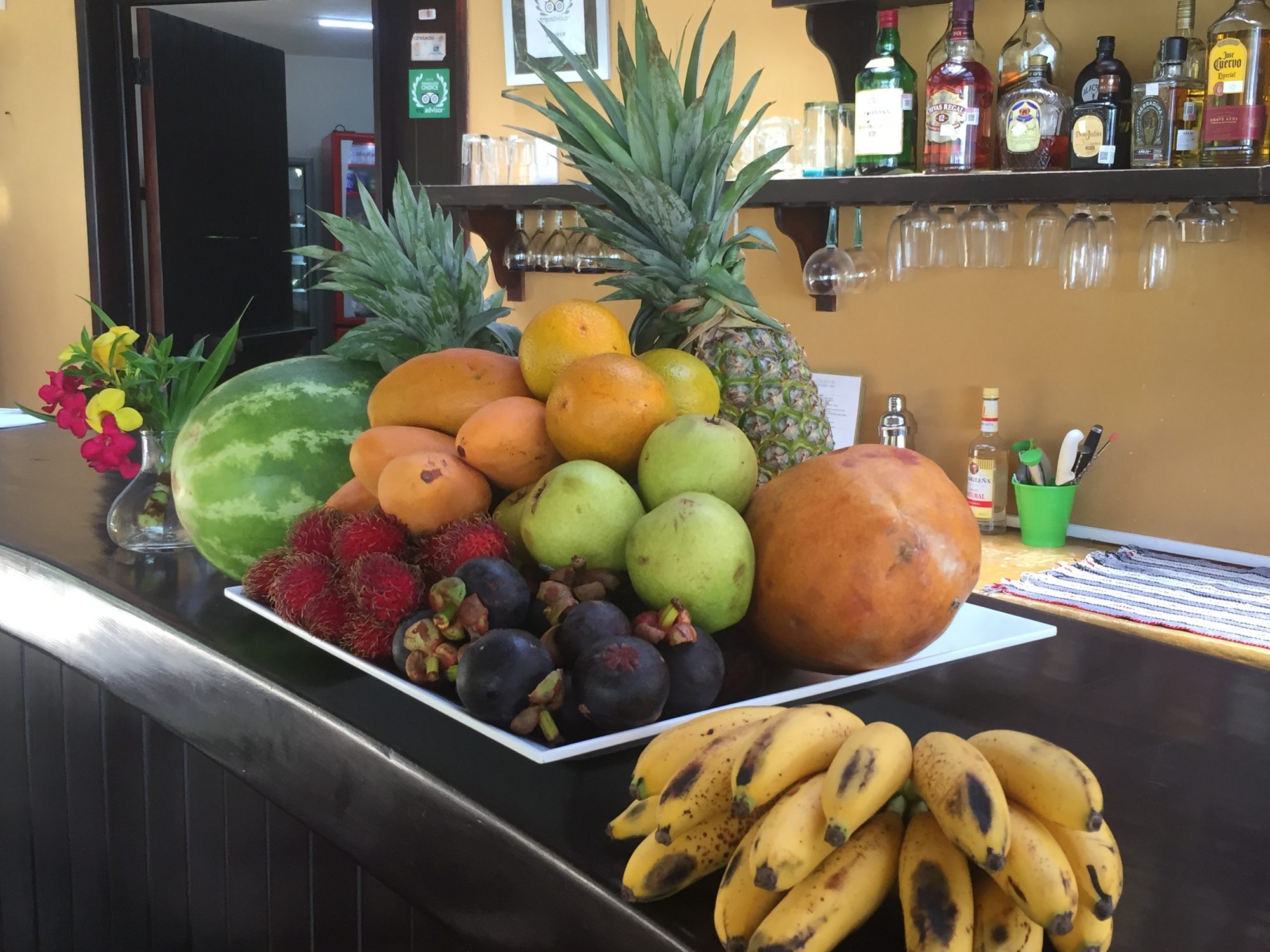 Fresh tropical fruit for breakfast