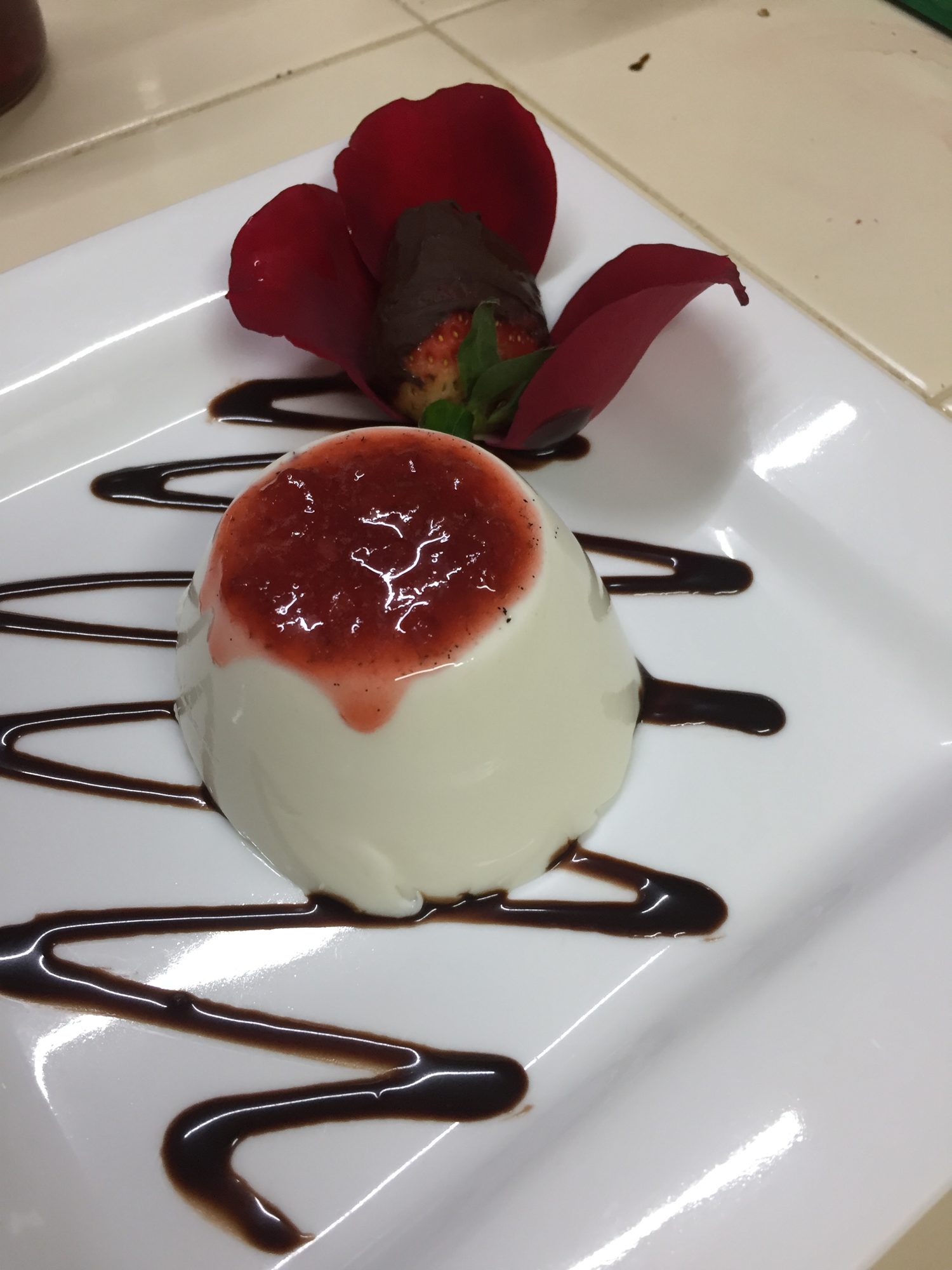 Panna cotta with berry coulis