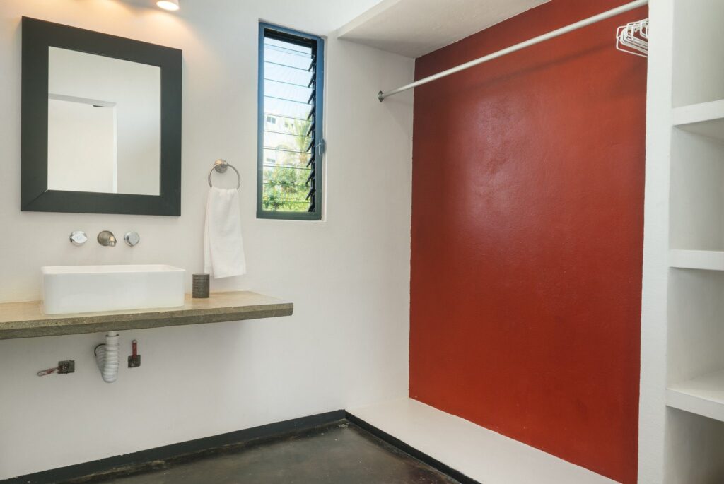 Bathroom with vessel sink